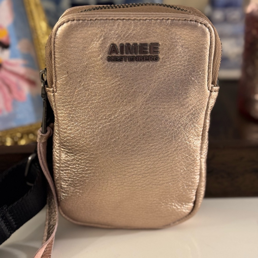 🩷 AIMEE KESTENBERG ROSE GOLD LEATHER STADIUM BAG! - Picture 3 of 11